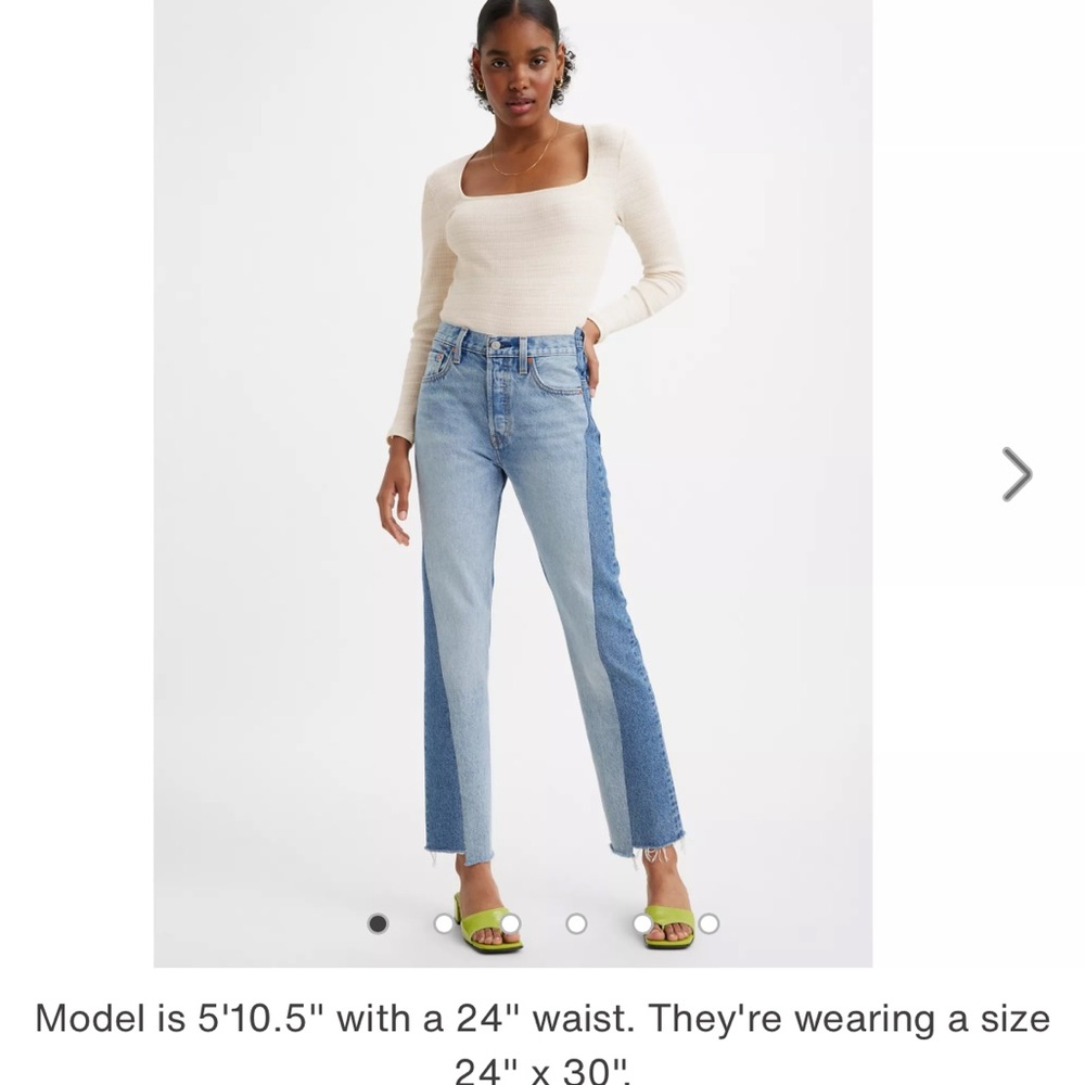Levi’s 501 spliced two toned jeans - Picture 5 of 12